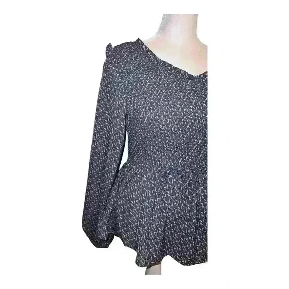 Hayden Los Angeles Botanical Printed Boho Top Small Blouse Lace Babydoll - Picture 3 of 7